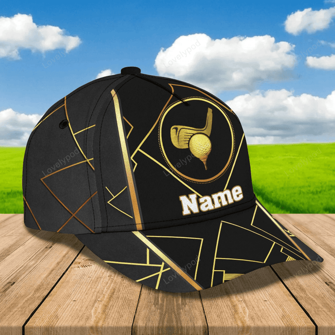 FUNSTUFFPRIT Personalized 3D Full Print Mens Golf Cap, Birthday Present To Golfer Friend, Gofler Boyfriend Gifts