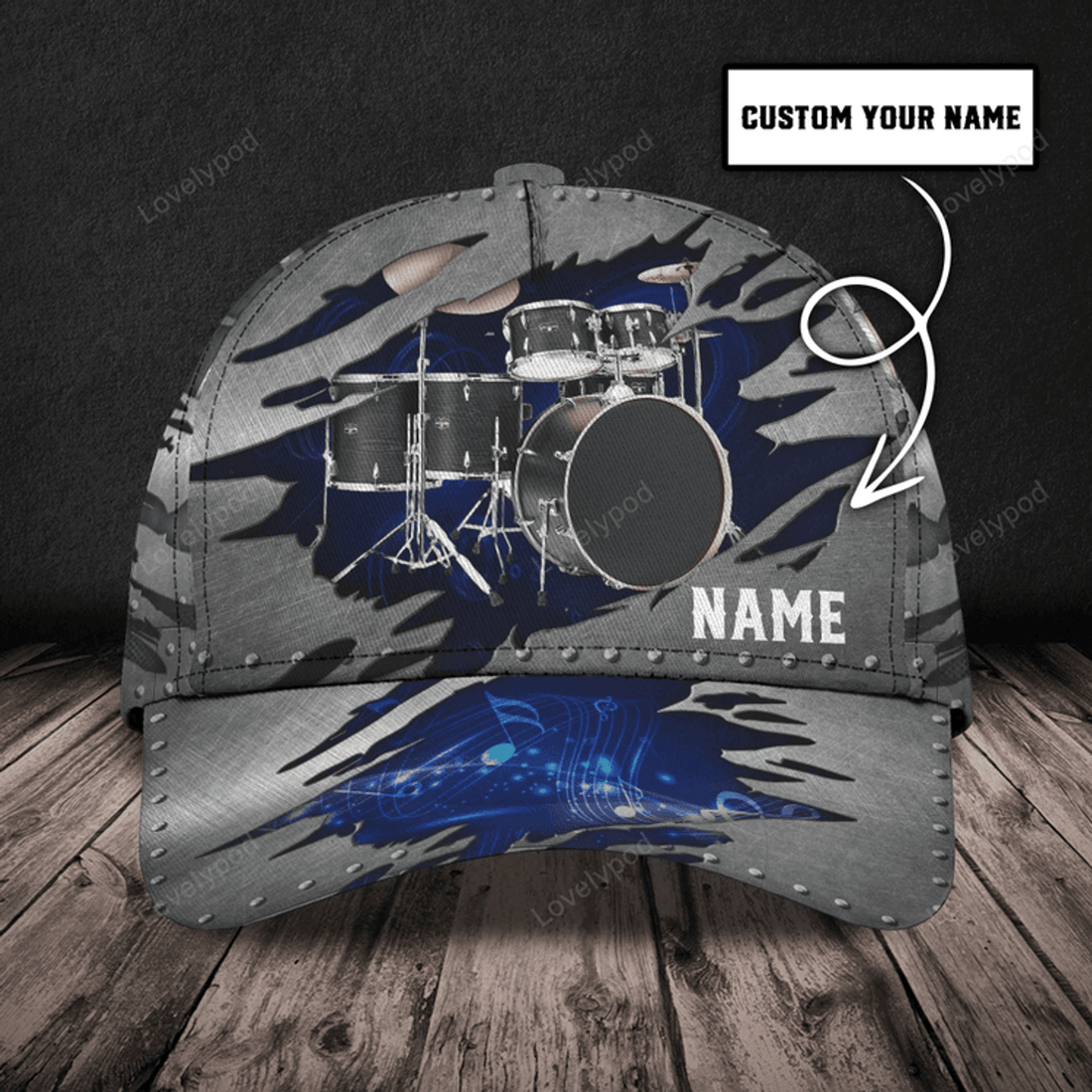 FUNSTUFFPRIT Personalized Drum Baseball Cap For Man And Woman, Birthday Present To Drummer, Drummer Summer Cap Hat