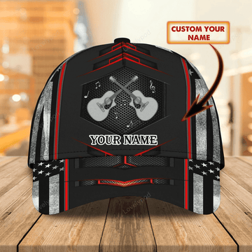 FUNSTUFFPRIT Custom Blue Guitar Baseball 3D Cap For Man And Woman, Colorful Classic Cap For Guitarist Musican