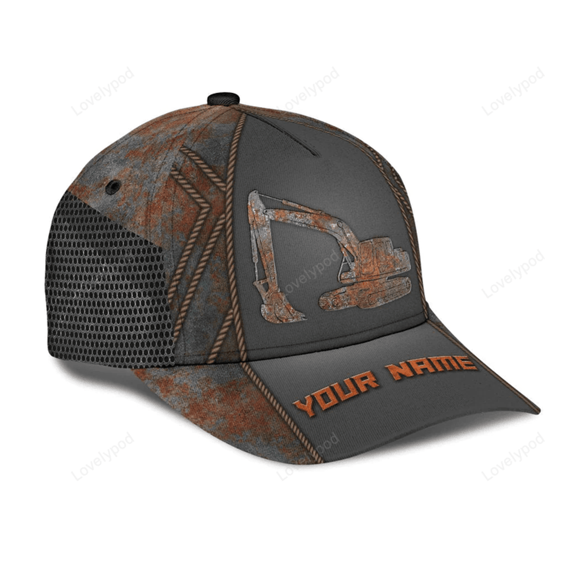 FUNSTUFFPRIT Personalized Excavator Heavy Equipment Cap, Baseball 3D All Over Printed Excavator Hat Cap