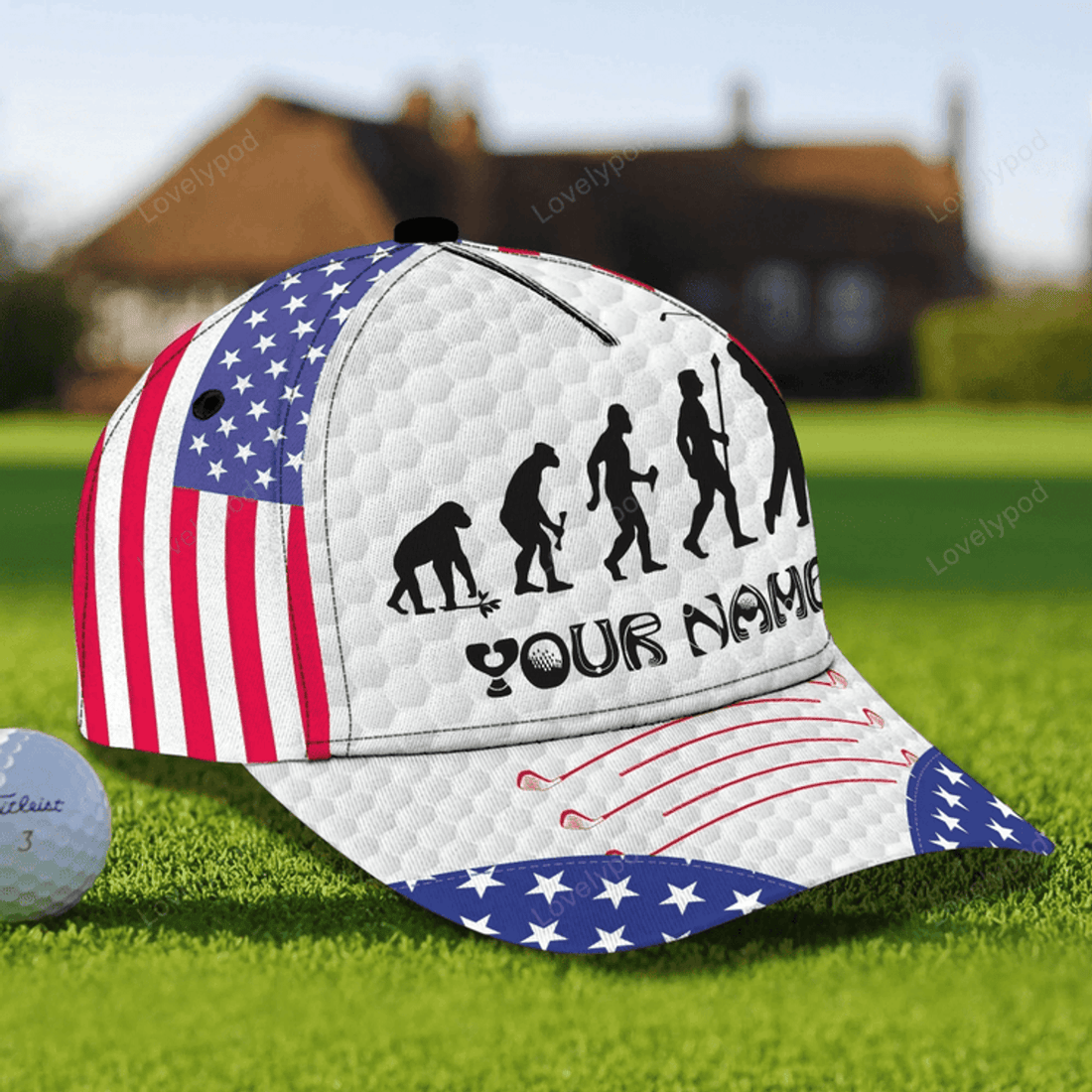 FUNSTUFFPRIT Custom Name Classic Cap For A Golf Lover, Best Gift For National Golf Lovers Day, Golf Cap Hat