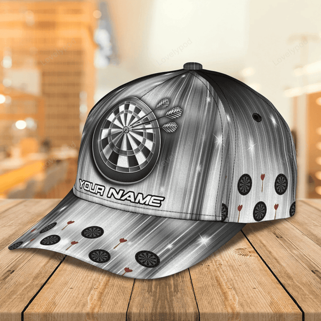 FUNSTUFFPRIT Personalized Baseball 3D Dart Cap, Let's Play Dart Cap Hat, Darter Cap Hat Summer Travel, Gift To Dart Lovers