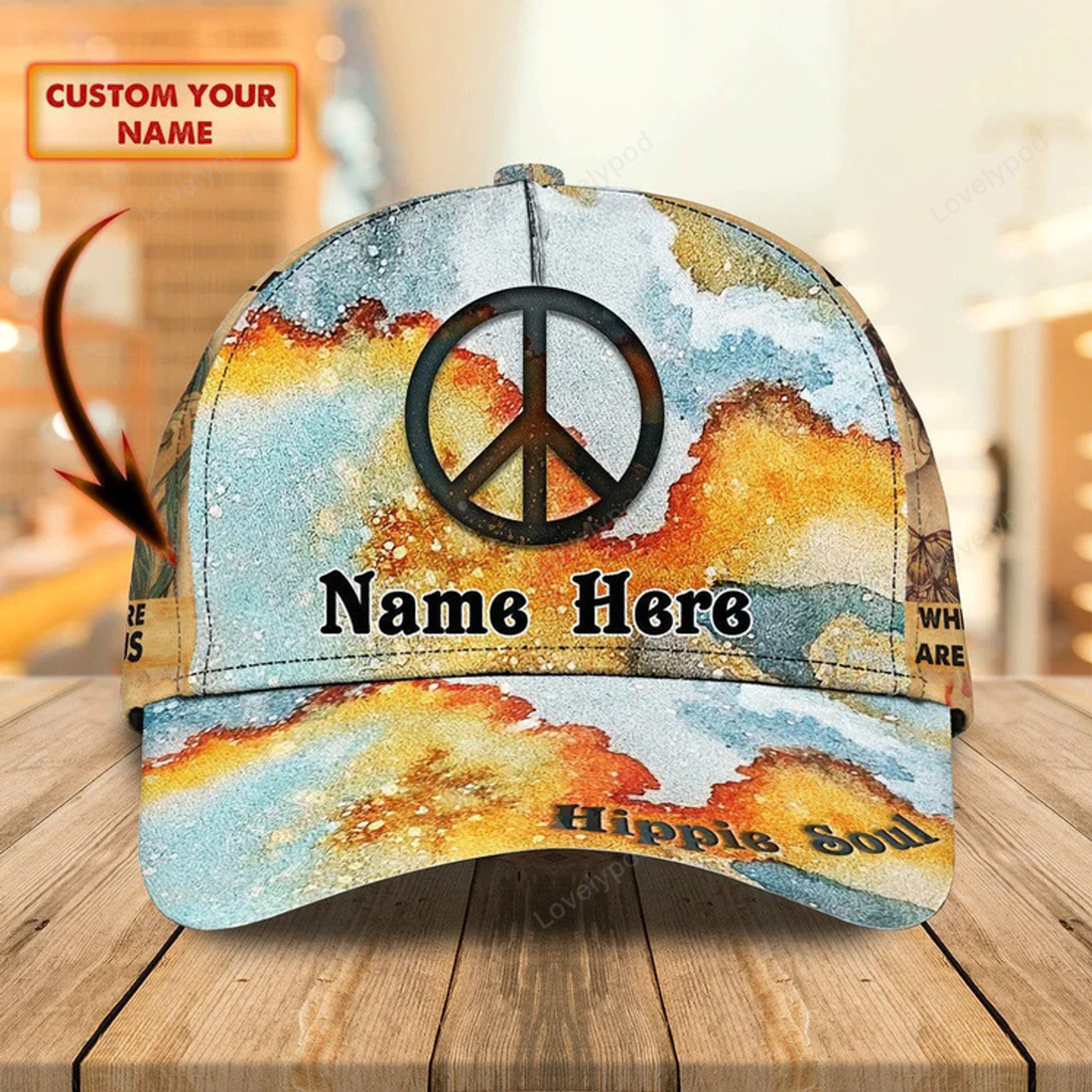 FUNSTUFFPRINT Hippie Car Personalized Hippie Cap 3D Classic Cap for Hippie Lovers for Girls