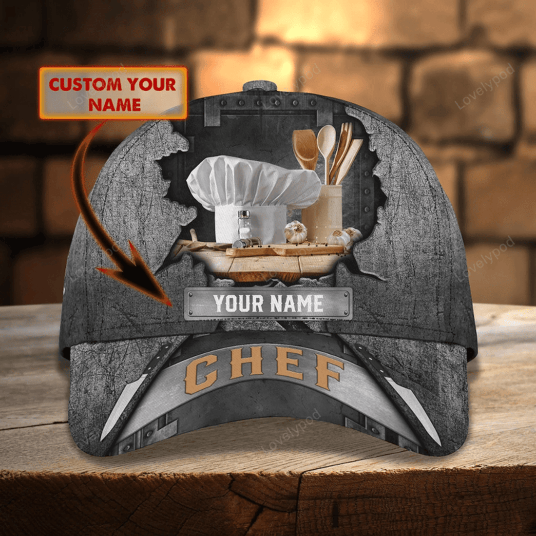 FUNSTUFFPRIT Personalized Master Chef Baseball All Over Print Cap For Men And Women, Special Cap Hat For Chef