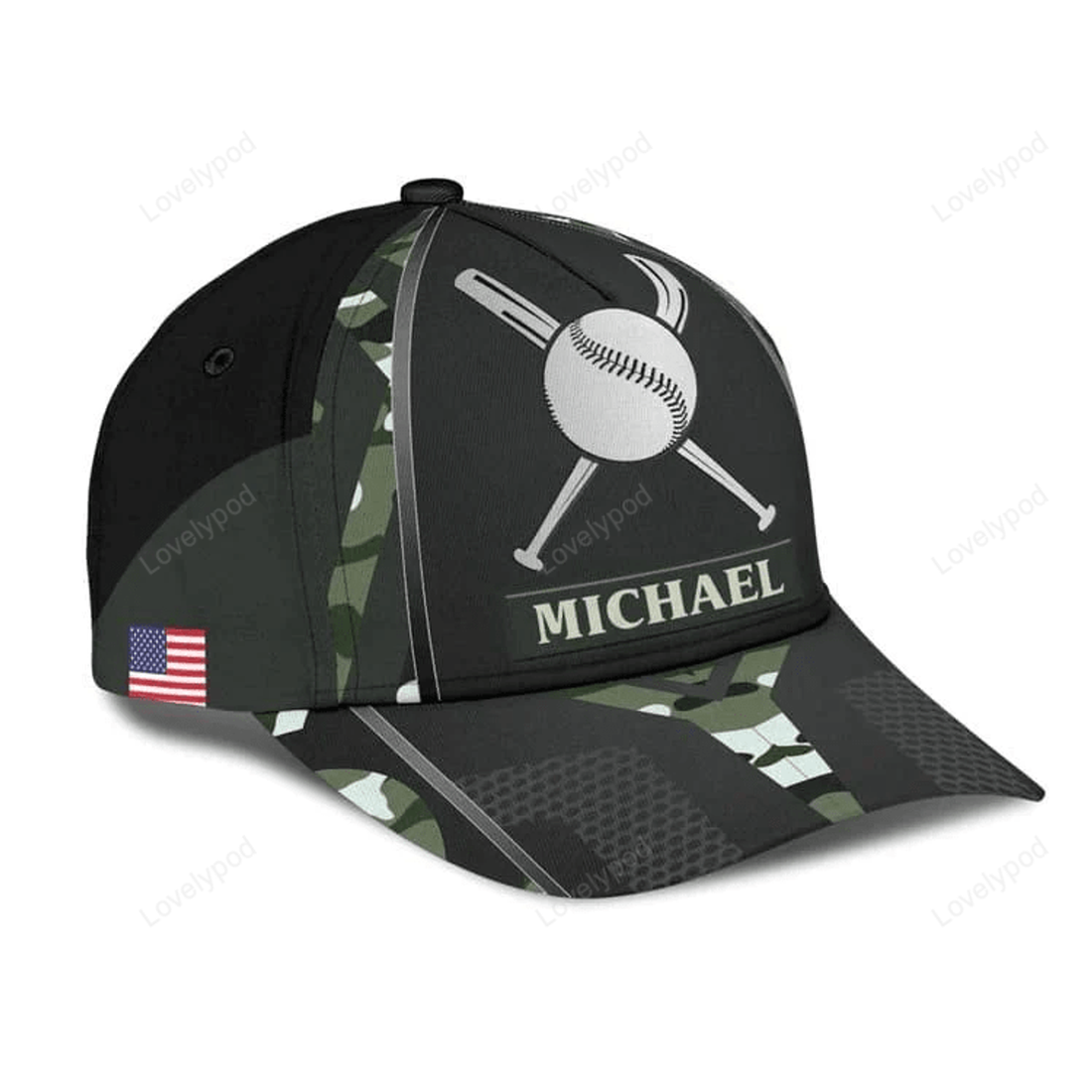 FUNSTUFFPRINT Customized Baseball Classic Cap for Friends, Glove and Baseball 3D Hat for Baseball Players