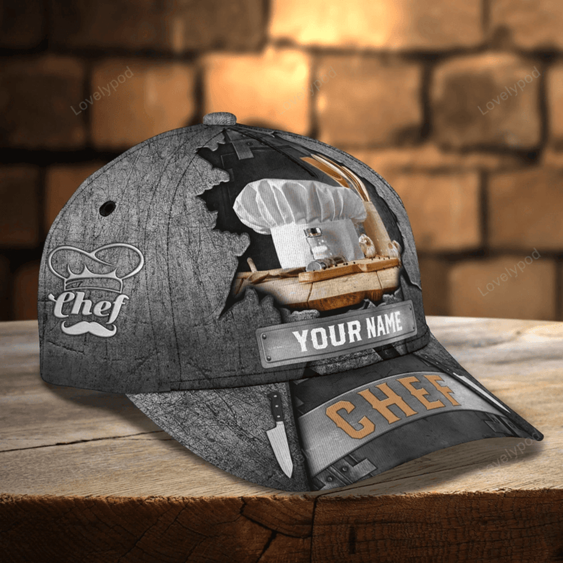 FUNSTUFFPRIT Personalized Master Chef Baseball All Over Print Cap For Men And Women, Special Cap Hat For Chef
