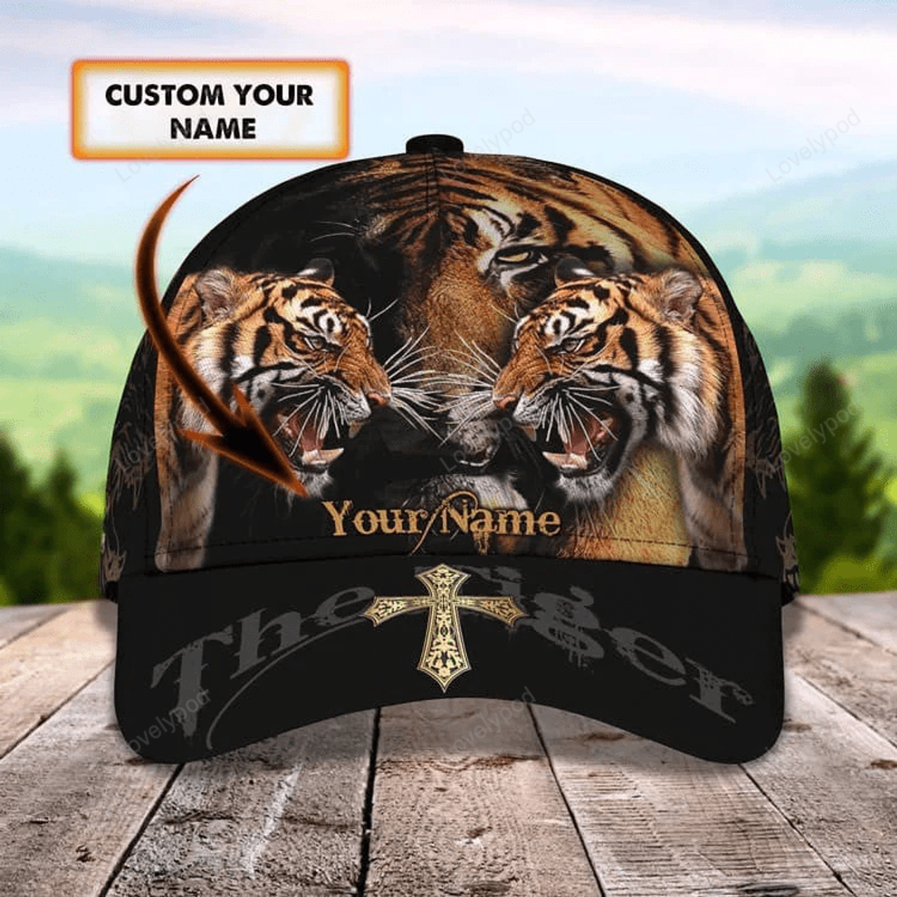 FUNSTUFFPRINT King of the Jungle 3D Classic Cap for Tiger Lovers