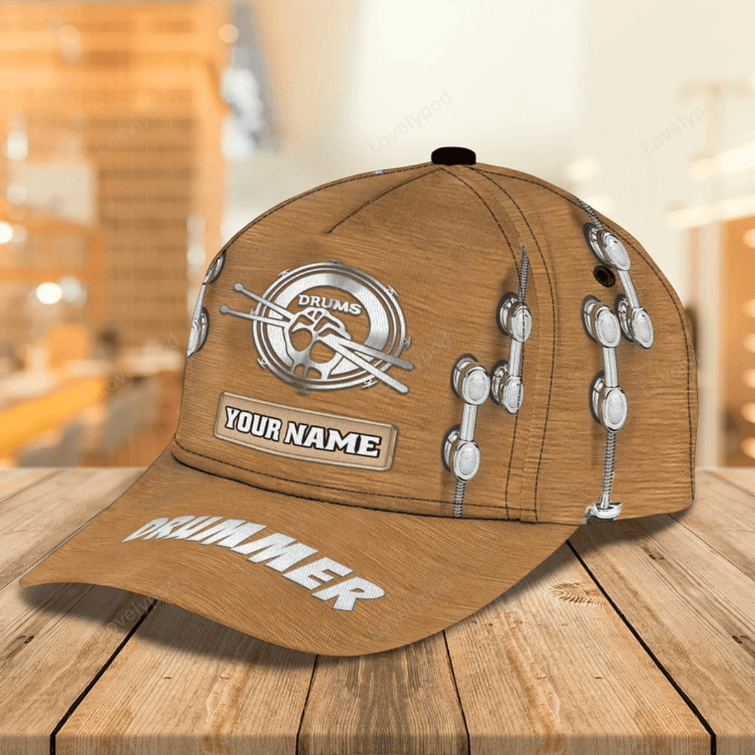 FUNSTUFFPRIT Personalized Baseball Cap Hat For Drummer Friend, To My Dad Drummer Gifts, My Son Drum Lover 3D Cap Hat Gift