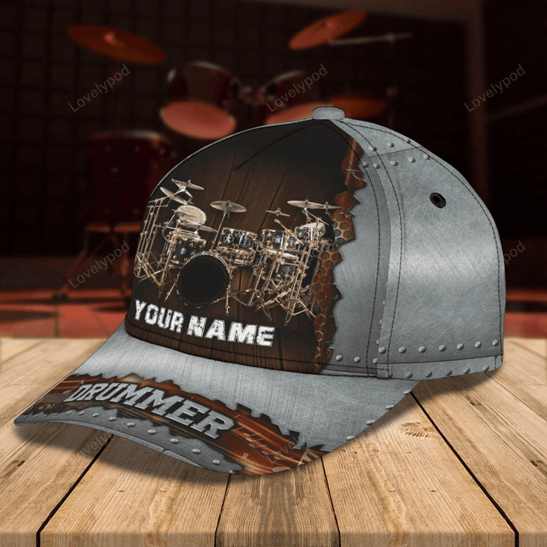 FUNSTUFFPRIT Custom Baseball 3D Cap Hat For Drummer, Drum Caps Hats, Birthday Present To Drum Lovers, Drummer Gifts