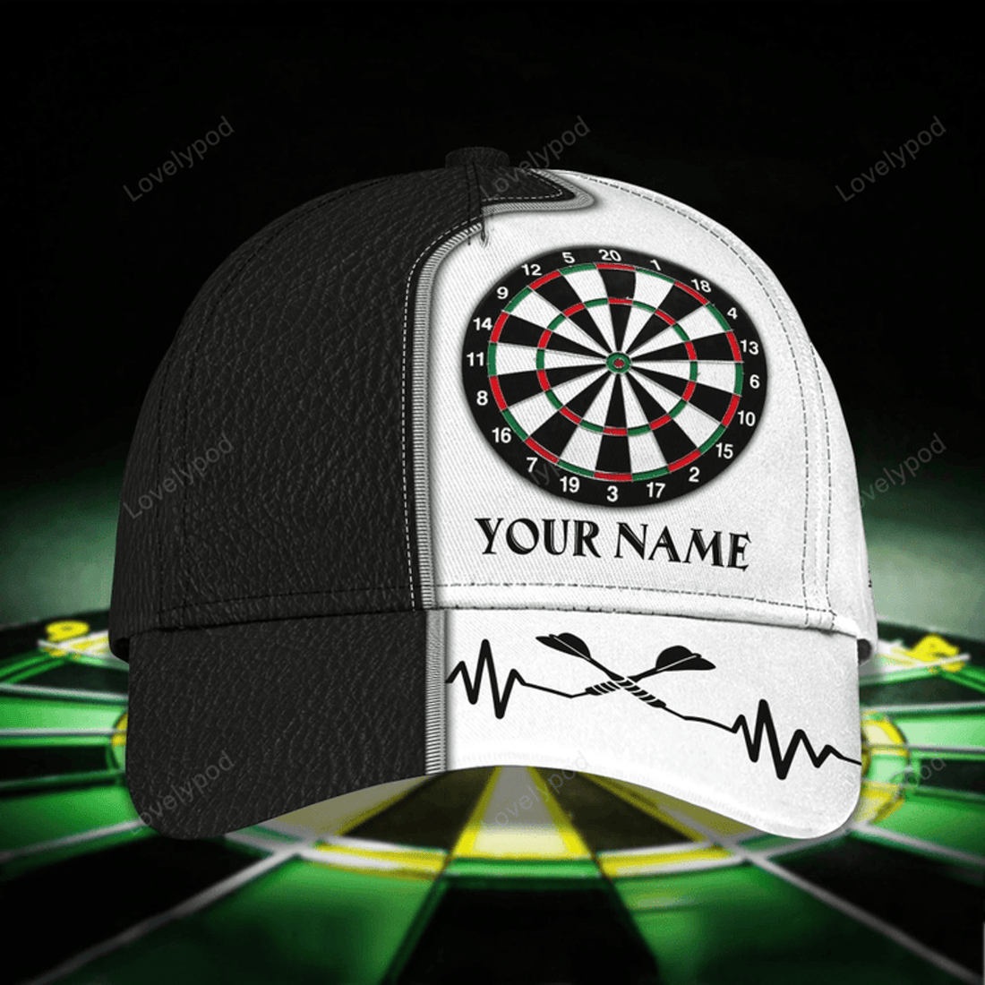 FUNSTUFFPRIT Customized With Name 3D Dart Caps, Dart Lover Gifts, Dart Hat Dart Cap For Dart Players