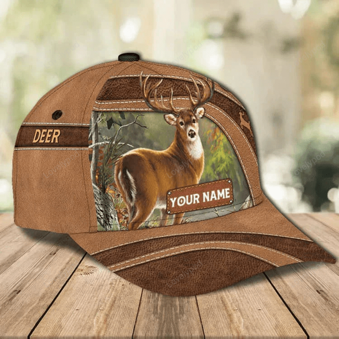 FUNSTUFFPRINT Customized Vintage Deer Classic Cap for Husband, Deer 3D Cap for Son Deer Hunting Hat Cap
