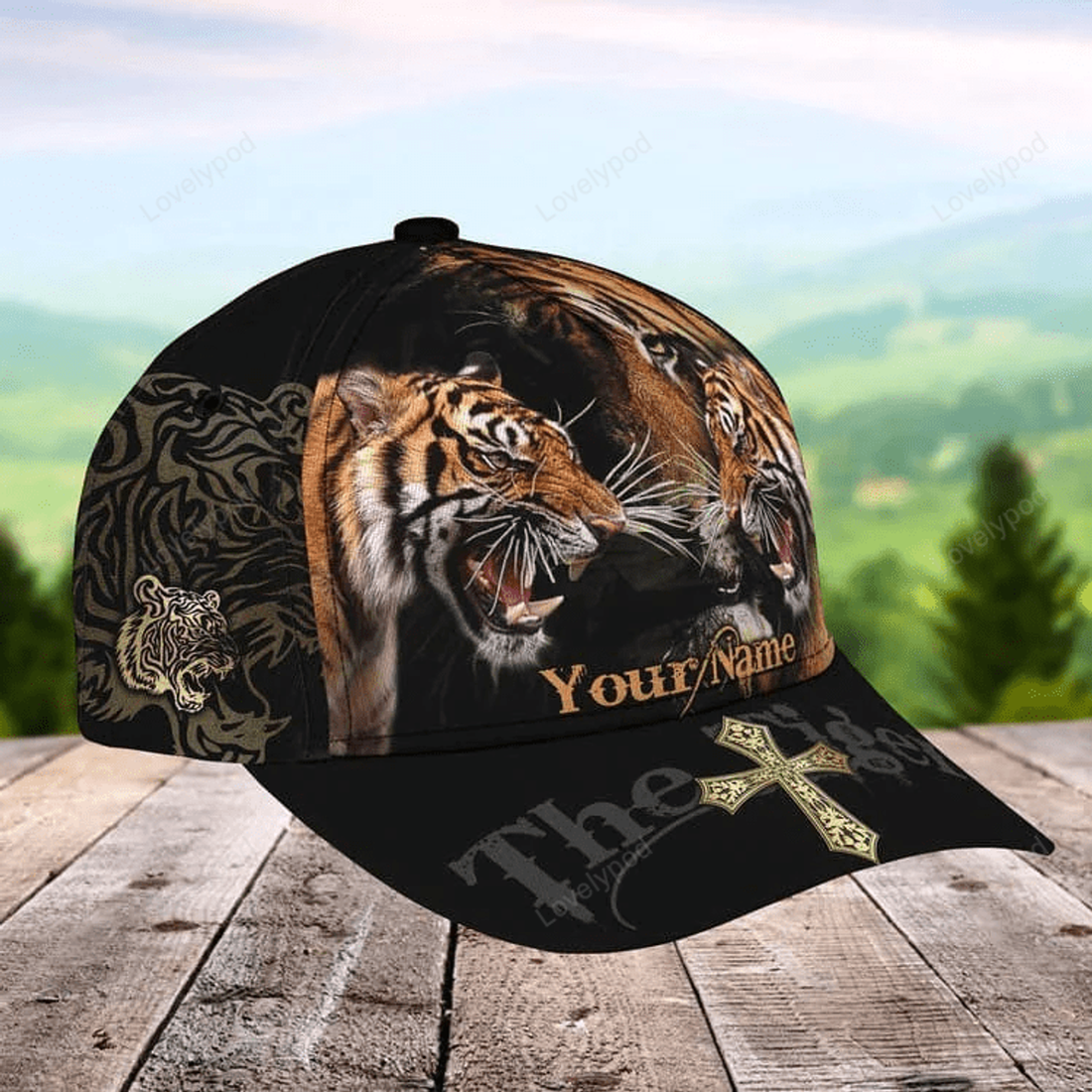 FUNSTUFFPRINT King of the Jungle 3D Classic Cap for Tiger Lovers