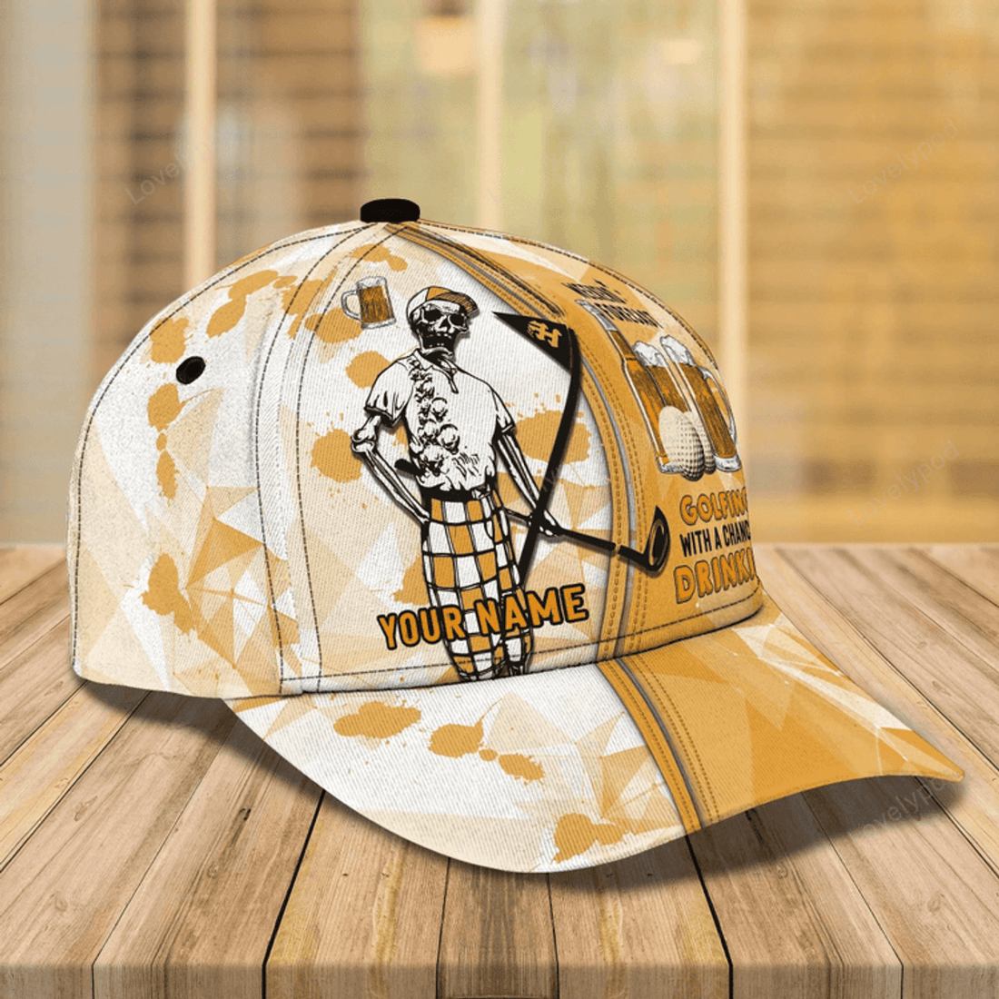 FUNSTUFFPRIT Custom With Name 3D Baseball Cap Hat For Golf Man, Plan For The Day With Golf, Gift A Golf Lover