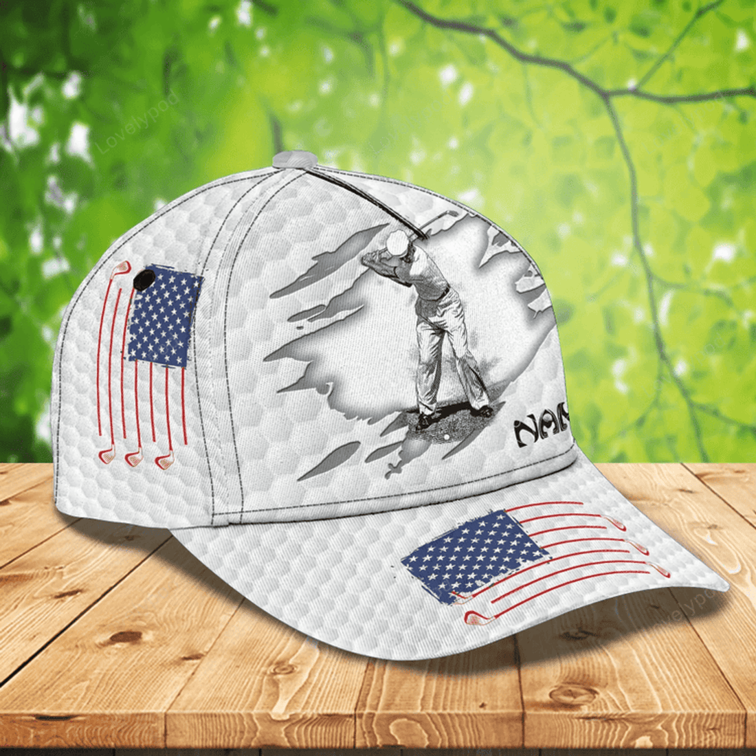FUNSTUFFPRIT Custom With Name A 3D Cap For Golf Man, Never Underestimate An Old Man Who Loves Golf, Cap Hat For Golf Lover
