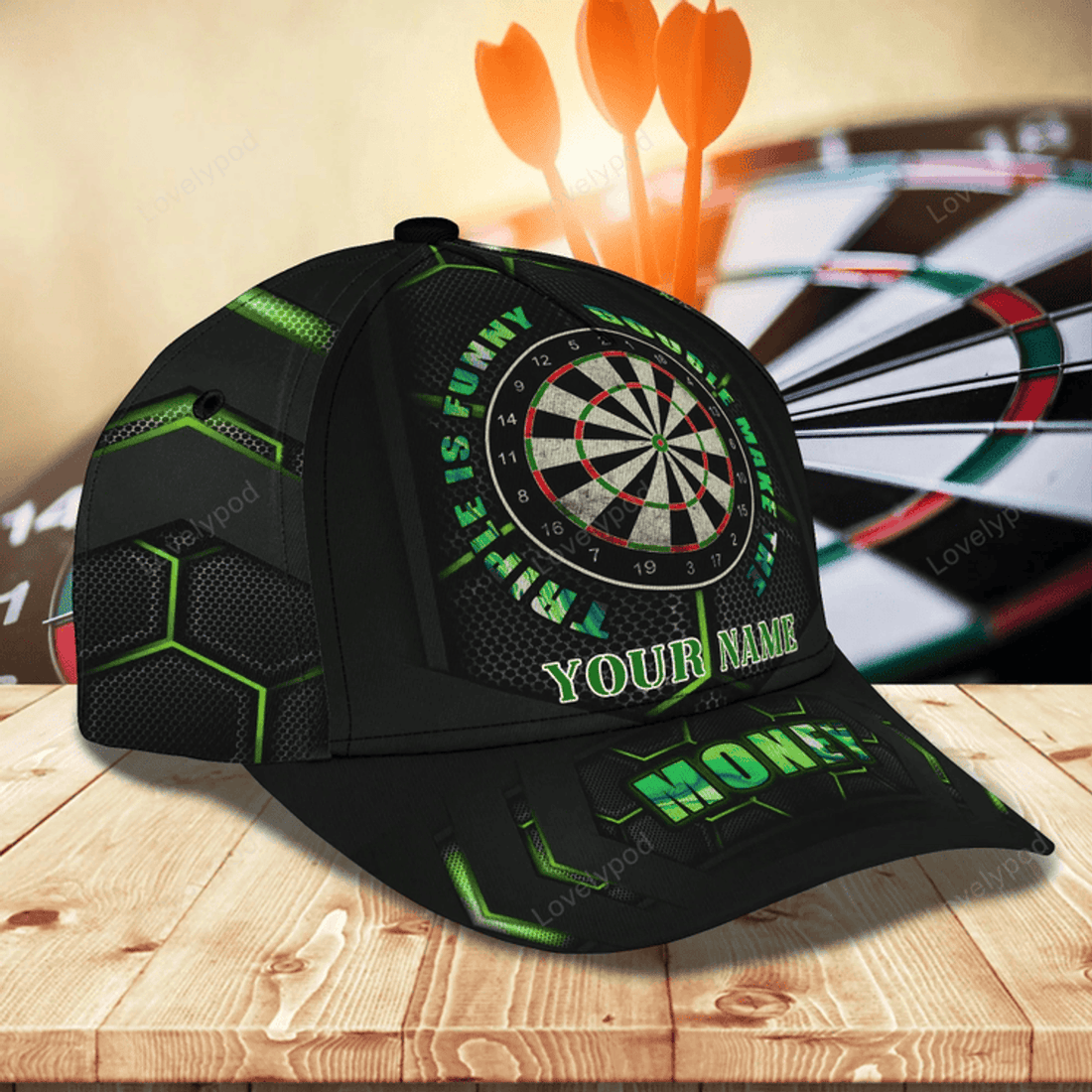 FUNSTUFFPRIT Personalized Dart Baseball Cap Full Printing, Dart Hat For Men And Woman, To My Friend Darter Cap Hat, Darter Cap