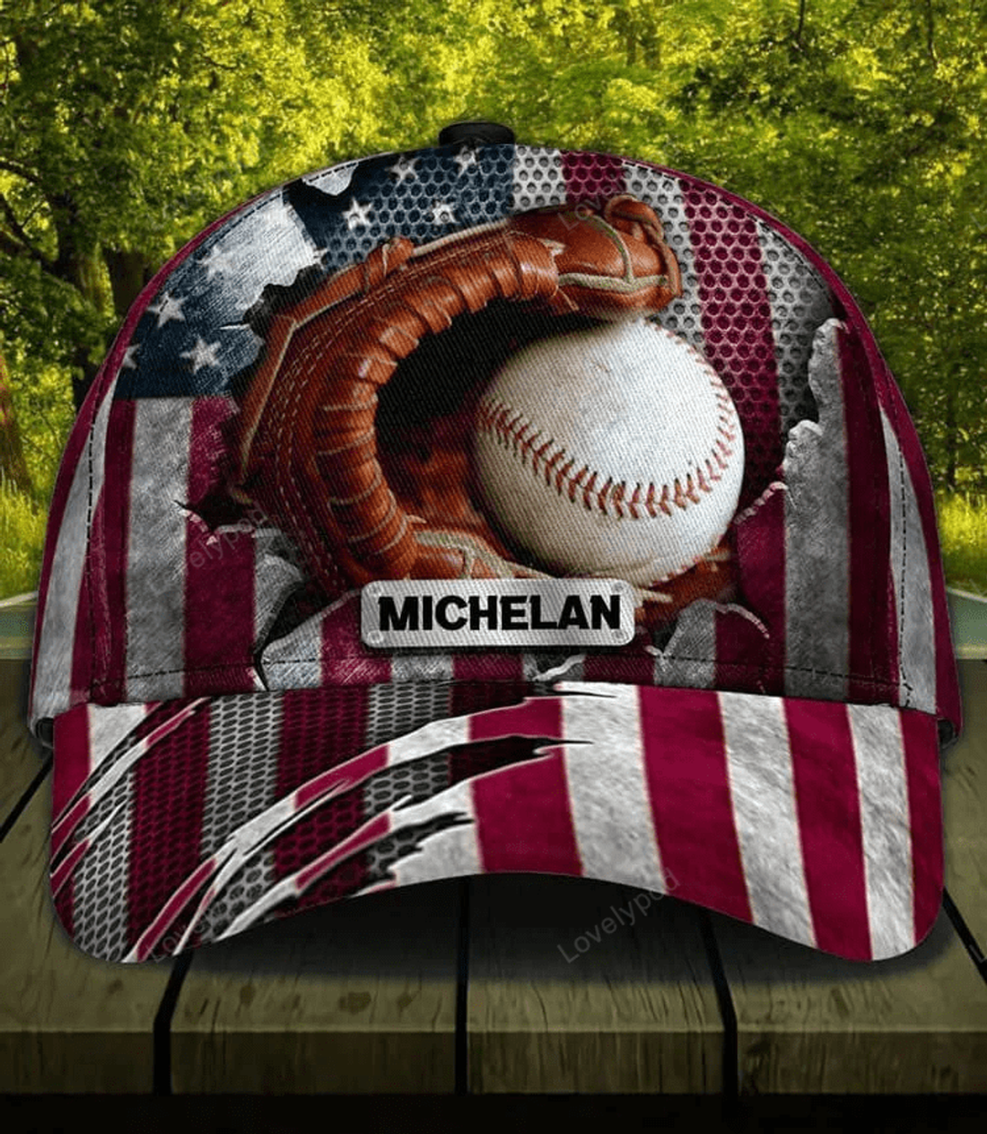 FUNSTUFFPRINT Customized Baseball Classic Cap for Friends, Glove and Baseball 3D Hat for Baseball Players