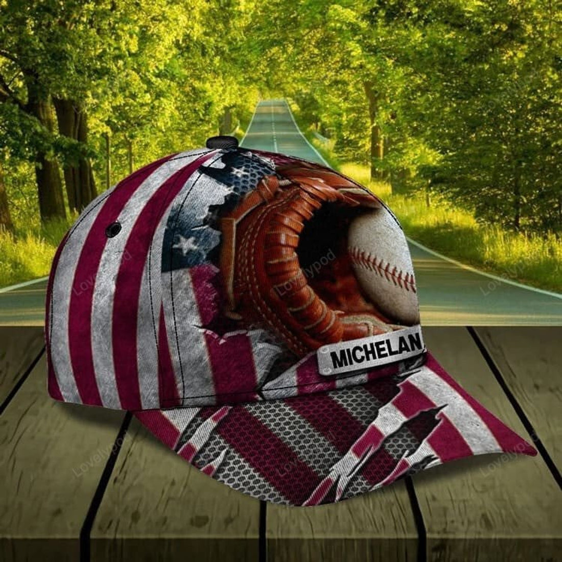 FUNSTUFFPRINT Customized Baseball Classic Cap for Friends, Glove and Baseball 3D Hat for Baseball Players