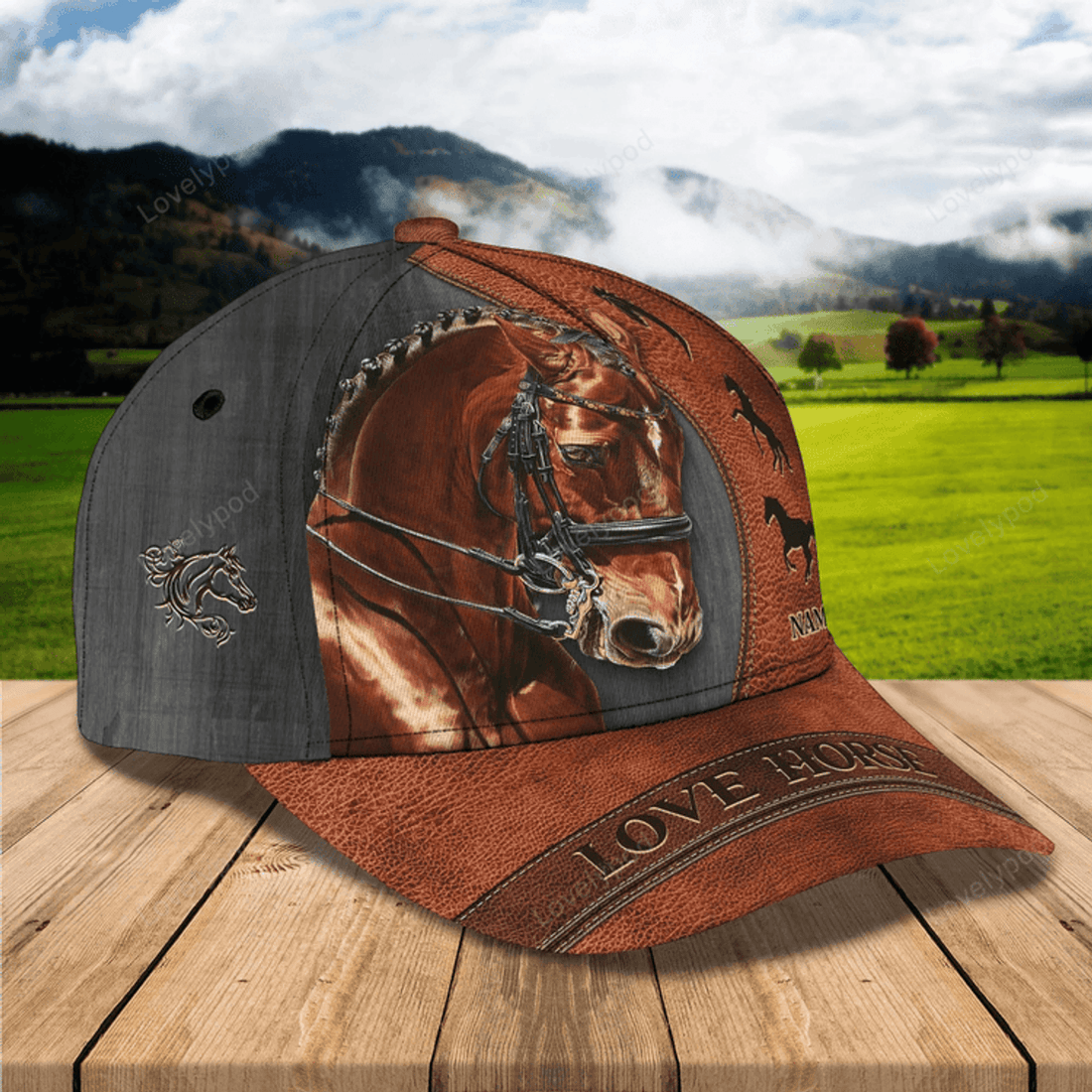 FUNSTUFFPRIT Personalized 3D All Over Printing Baseball Cap Horse, Horse Hat, Nice Unisex Cap For Horse Lovers