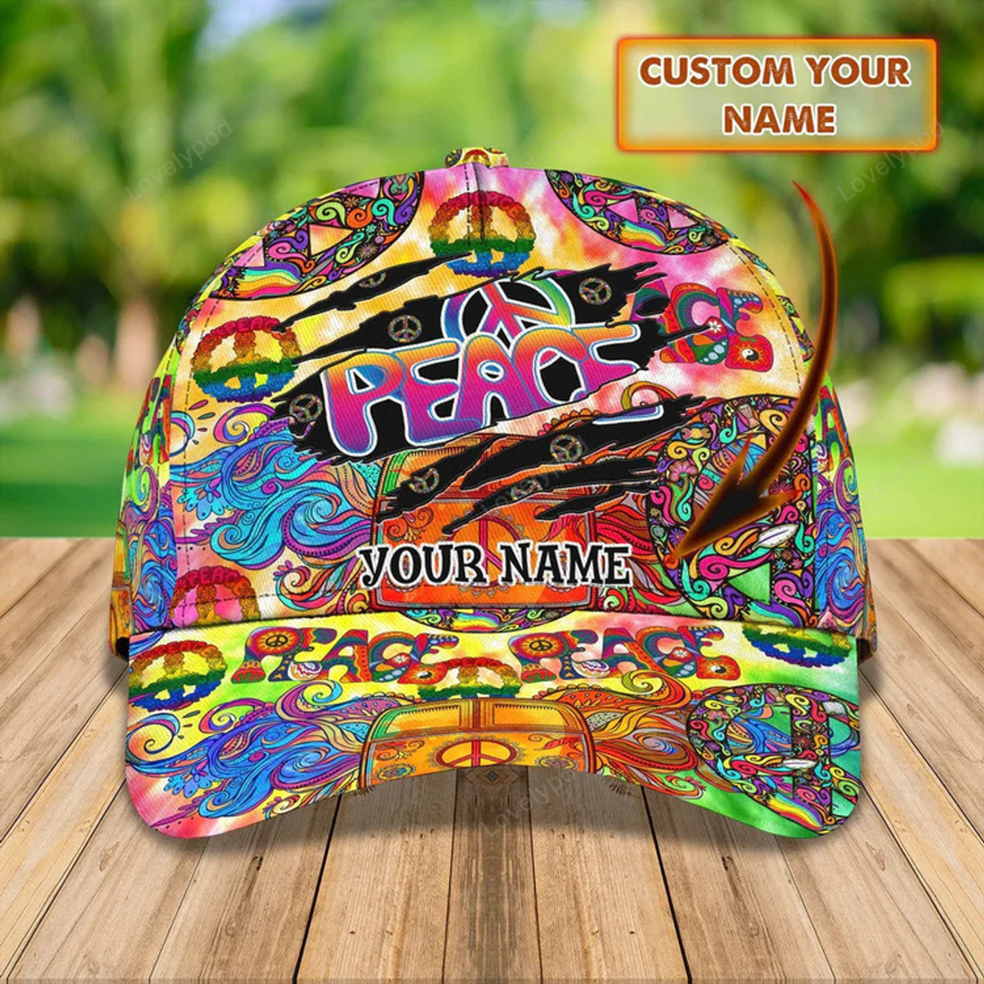 FUNSTUFFPRINT Hippie Car Personalized Hippie Cap 3D Classic Cap for Hippie Lovers for Girls