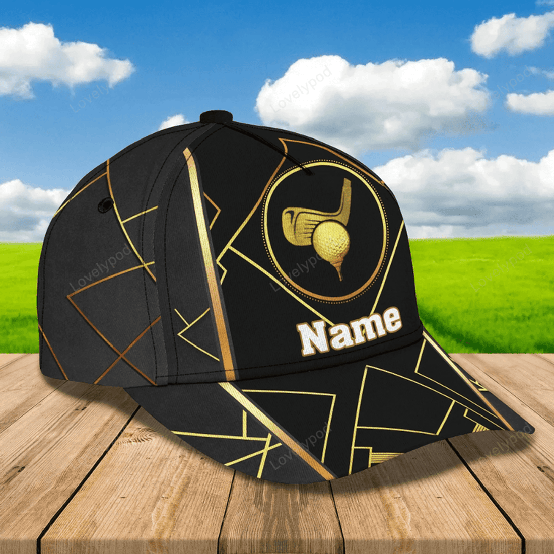 FUNSTUFFPRIT Custom Name 3D Full Priinting Classic Cap For Golfer, Adult Golfer Cap, Golf Lovers Cap Hat
