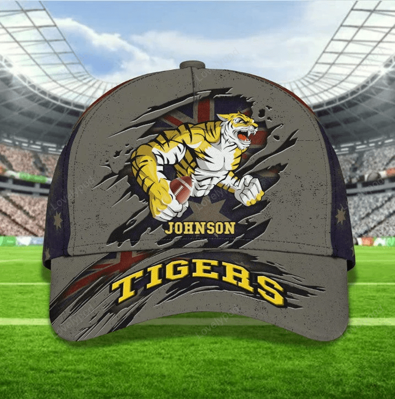 FUNSTUFFPRINT Personalized Richmond Tigers Football Club 3D Cap for Players, Custom Name Richmond Tigers Hat