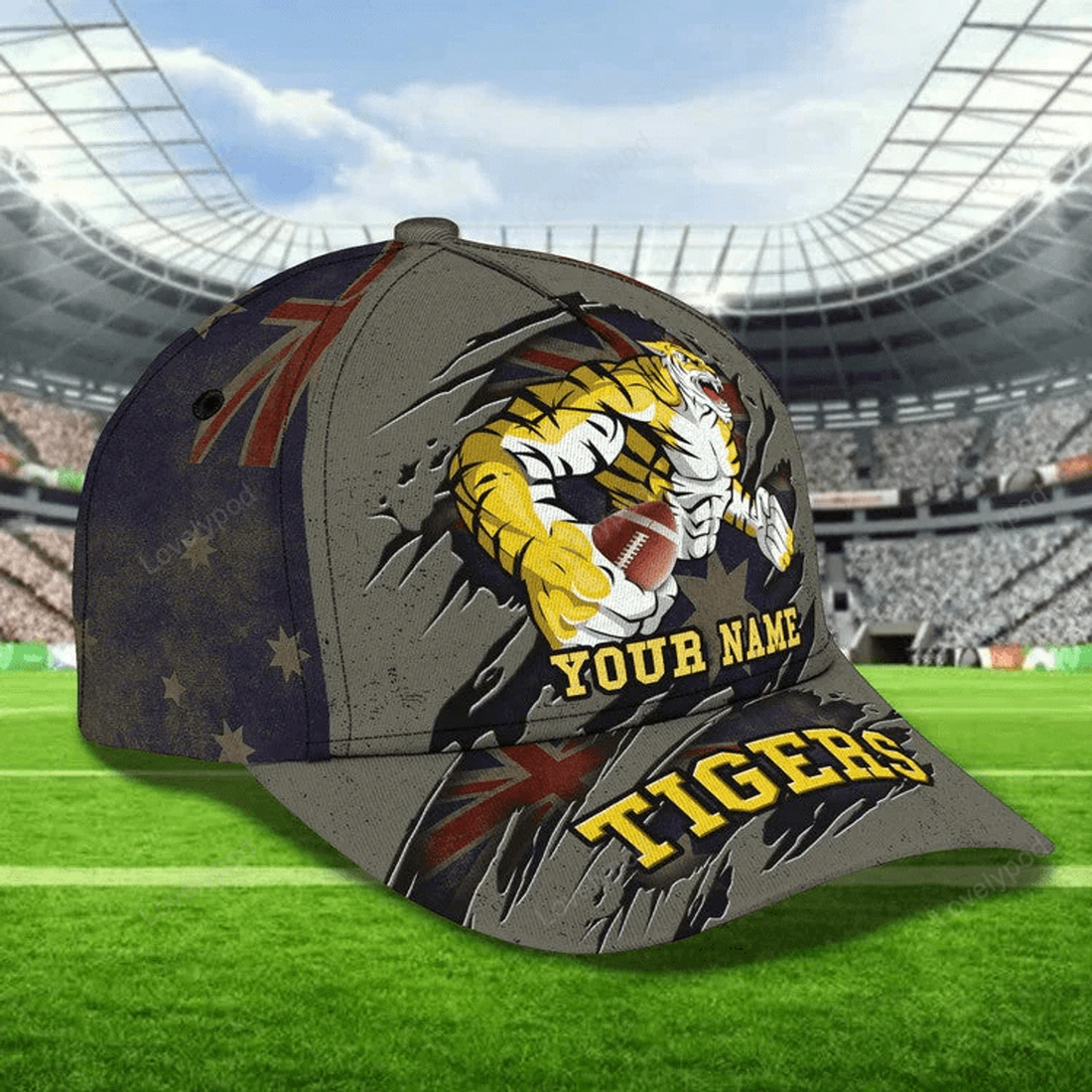 FUNSTUFFPRINT Personalized Richmond Tigers Football Club 3D Cap for Players, Custom Name Richmond Tigers Hat