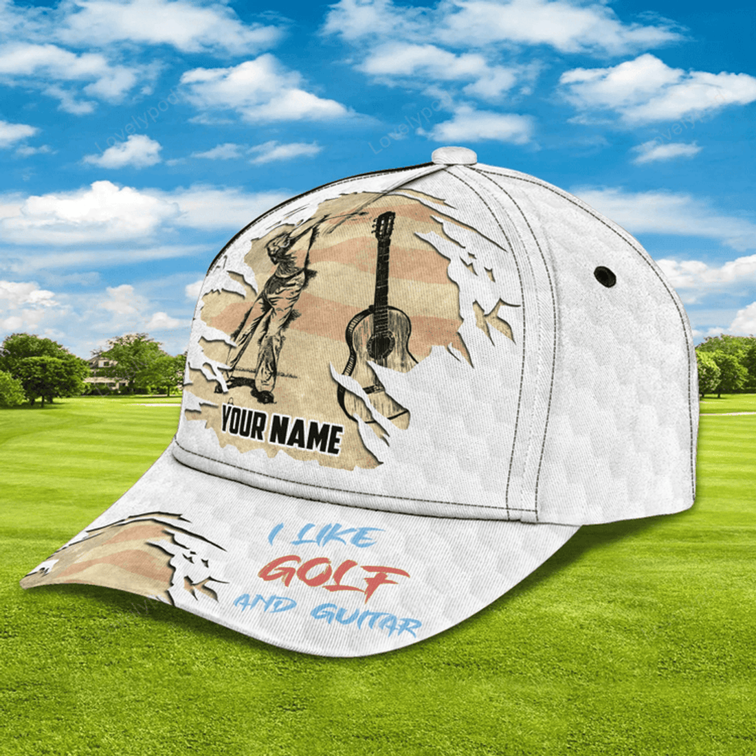 FUNSTUFFPRIT Customized 3D All Over Print Mens Golf Cap For Mens, Birthday Gift For Golf Man, Golfer Friends Best Gifts