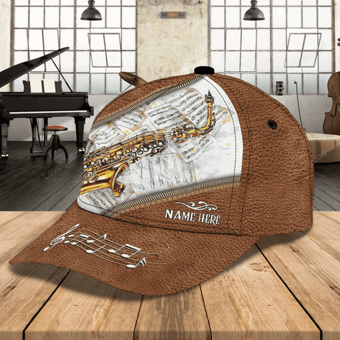 FUNSTUFFPRIT Customized 3D Baseball Saxophone Cap For Musican, To My Boyfriend Friend Playing Saxophone, Saxophone Cap