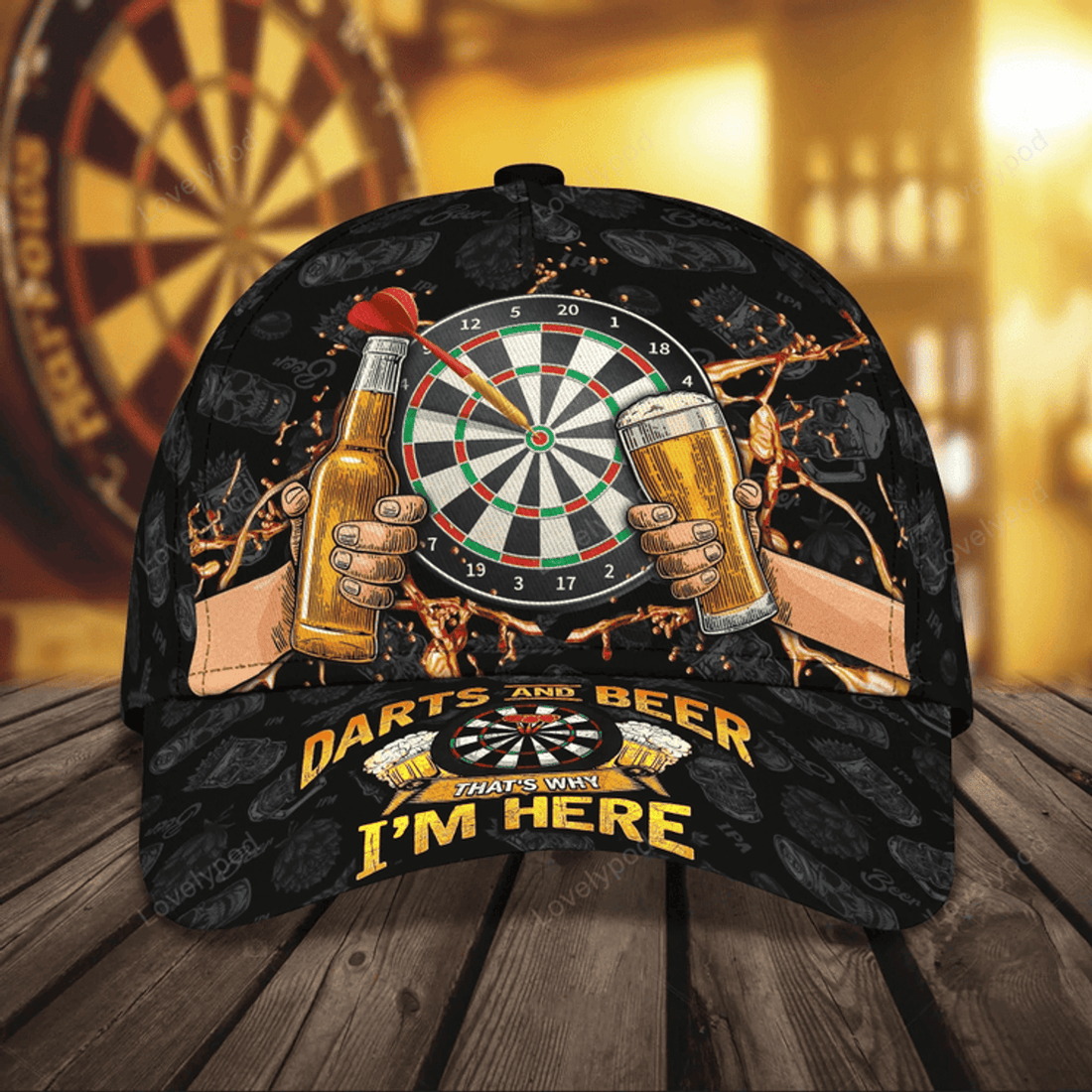 FUNSTUFFPRIT Customized Baseball 3D All Over Print Dart Caps For Darter, To My Boy Daughter Dart Lover Gift, Dart Cap Hat