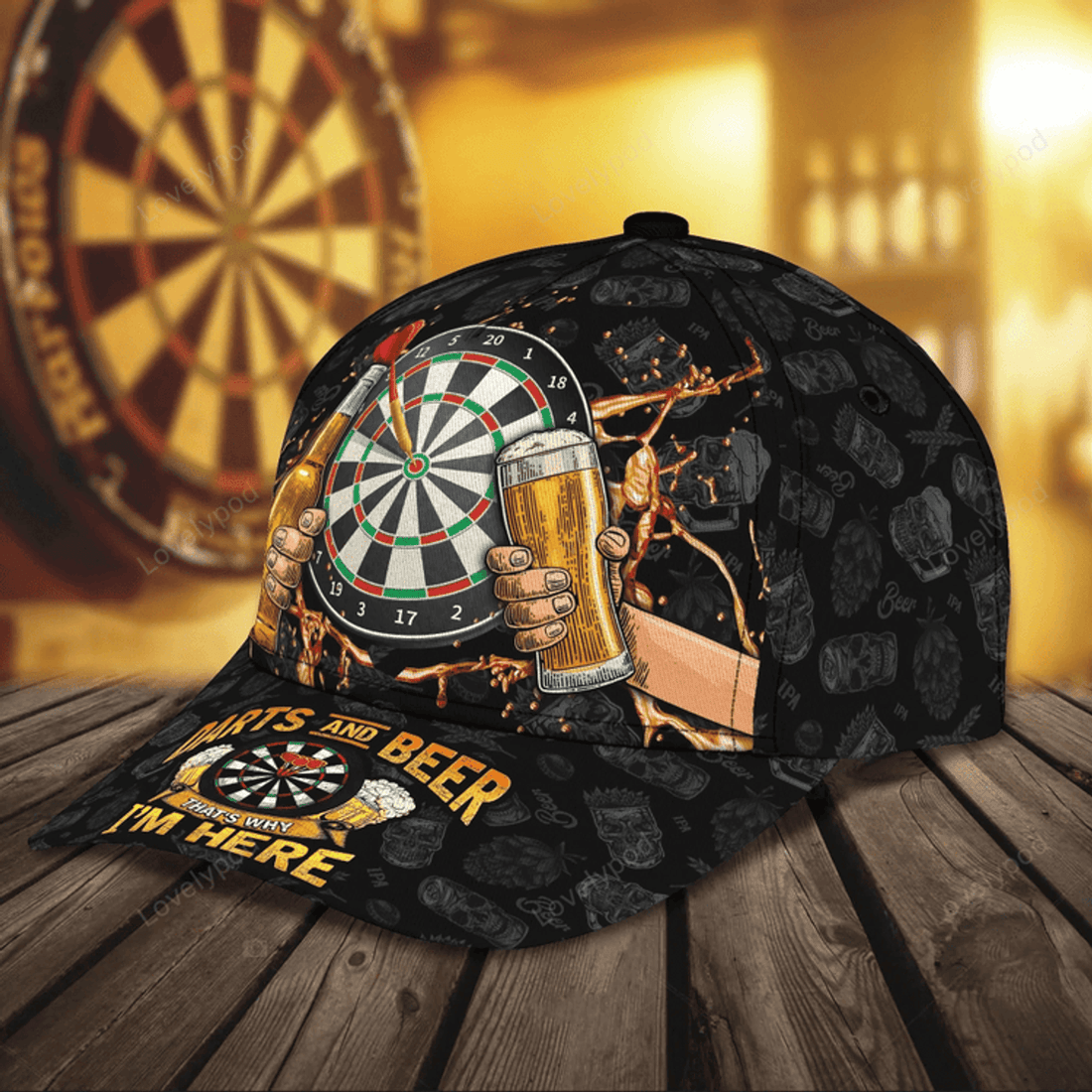 FUNSTUFFPRIT Customized Baseball 3D All Over Print Dart Caps For Darter, To My Boy Daughter Dart Lover Gift, Dart Cap Hat
