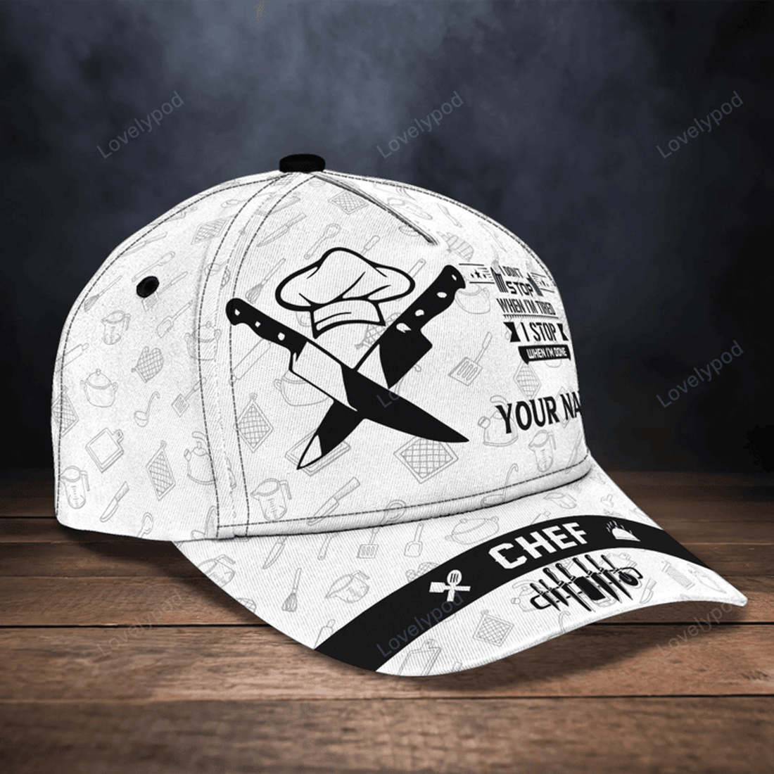 FUNSTUFFPRIT Personalized Master Chef Baseball All Over Print Cap For Men And Women, Special Cap Hat For Chef