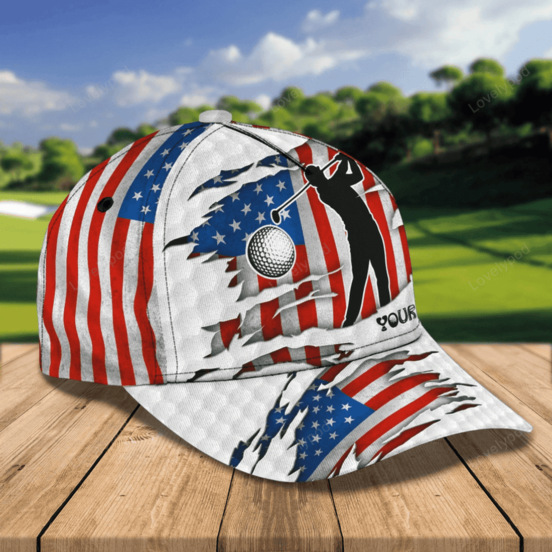 FUNSTUFFPRIT Customized 3D All Over Print Mens Golf Cap For Mens, Birthday Gift For Golf Man, Golfer Friends Best Gifts