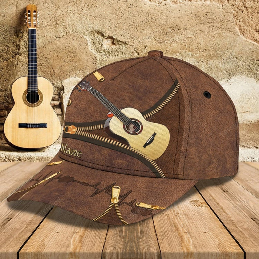 FUNSTUFFPRIT Baseball Cap For Guitar Lovers Classic Leather Old Man Gift Idea On Outdoor Activities Father Guitar Cap Hat