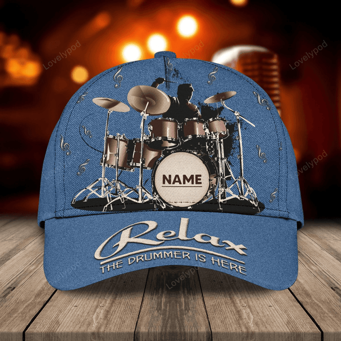 FUNSTUFFPRIT Personalized Drum Baseball Cap For Man And Woman, Birthday Present To Drummer, Drummer Summer Cap Hat