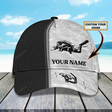 FUNSTUFFPRINT Personalized Scuba Diving 3D Baseball Cap, Suba Diving Hat for Husband & Dad