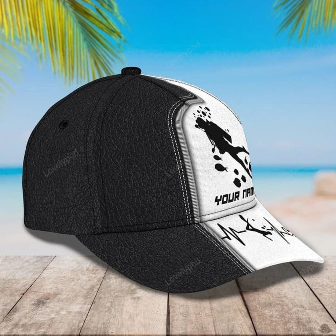FUNSTUFFPRINT Personalized Scuba Diving 3D Baseball Cap, Suba Diving Hat for Husband & Dad