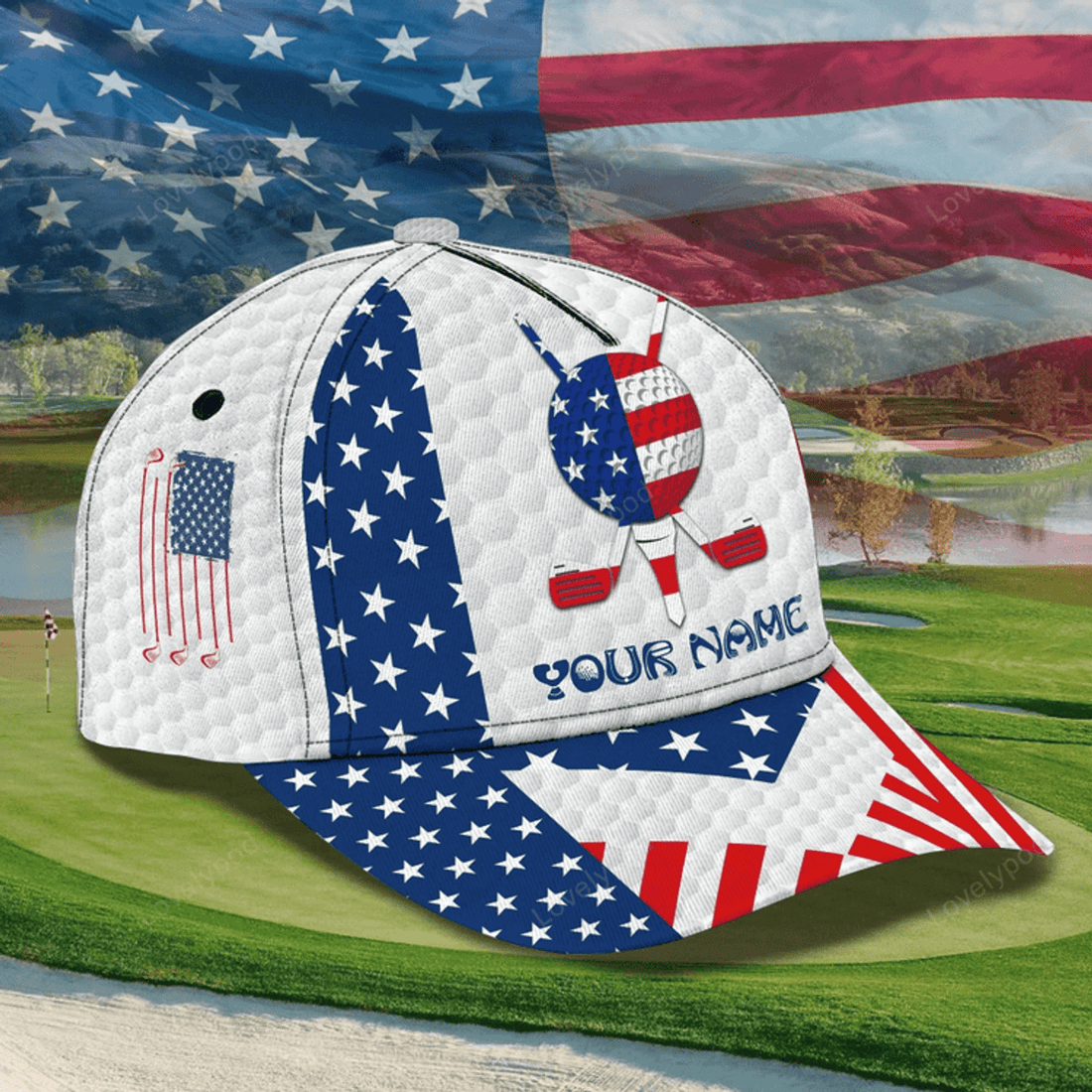 FUNSTUFFPRIT Custom Name Classic Cap For A Golf Lover, Best Gift For National Golf Lovers Day, Golf Cap Hat