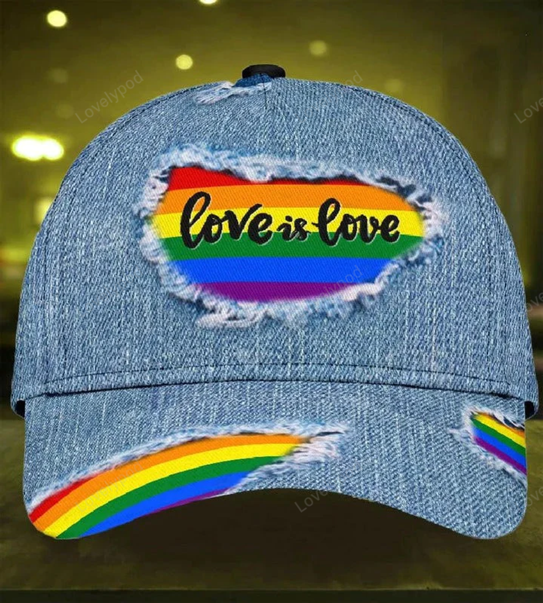 FUNSTUFFPRIT 3D All Over Printing Baseball Cap Hat, Lgbt Pride Together We Rise, Gay Pride Accessories