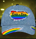 FUNSTUFFPRIT 3D All Over Printing Baseball Cap Hat, Lgbt Pride Together We Rise, Gay Pride Accessories