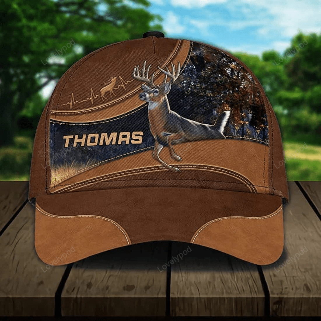 FUNSTUFFPRINT Customized Vintage Deer Classic Cap for Husband, Deer 3D Cap for Son Deer Hunting Hat Cap