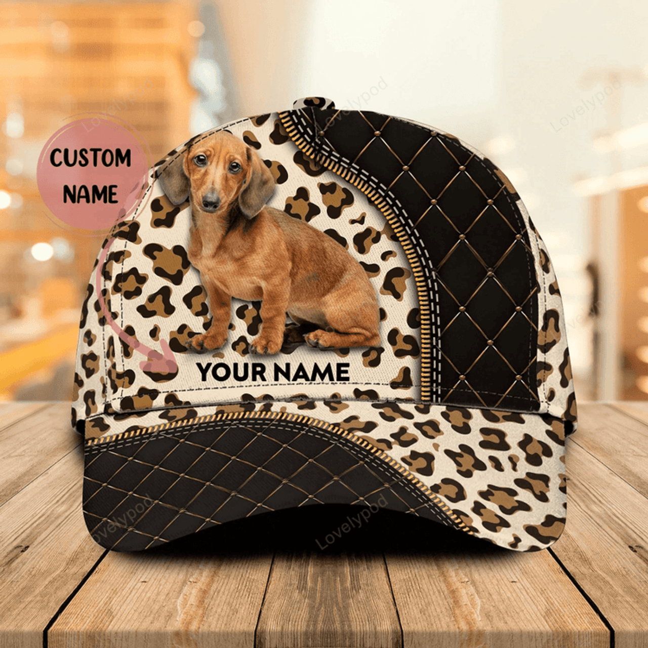 FUNSTUFFPRIT Customized 3D All Over Print Baseball Dog Cap For Dog Lovers, Classic Dachshund Dog Cap Hats, Dog Cap