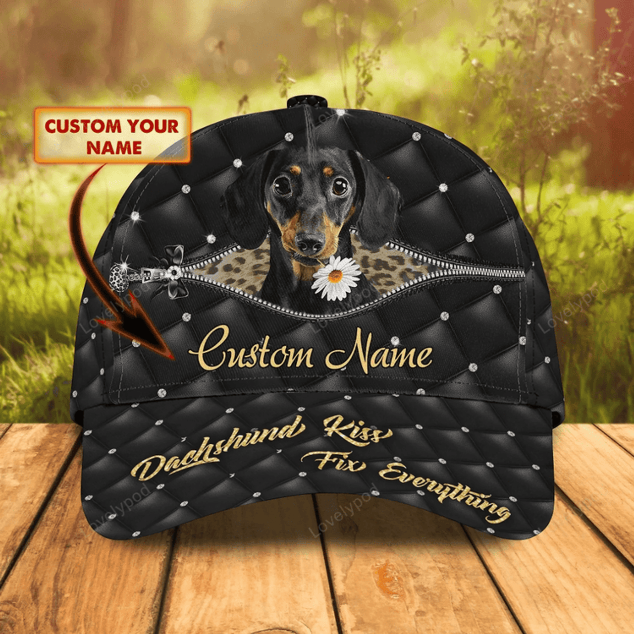 FUNSTUFFPRIT Customized 3D All Over Print Baseball Dog Cap For Dog Lovers, Classic Dachshund Dog Cap Hats, Dog Cap