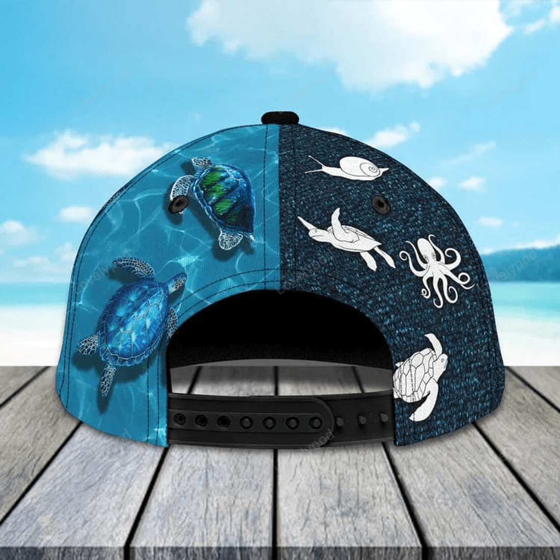 FUNSTUFFPRINT Customized Turtle Art Summer 3D Baseball Cap, Turtle Hat for Husband and Wife