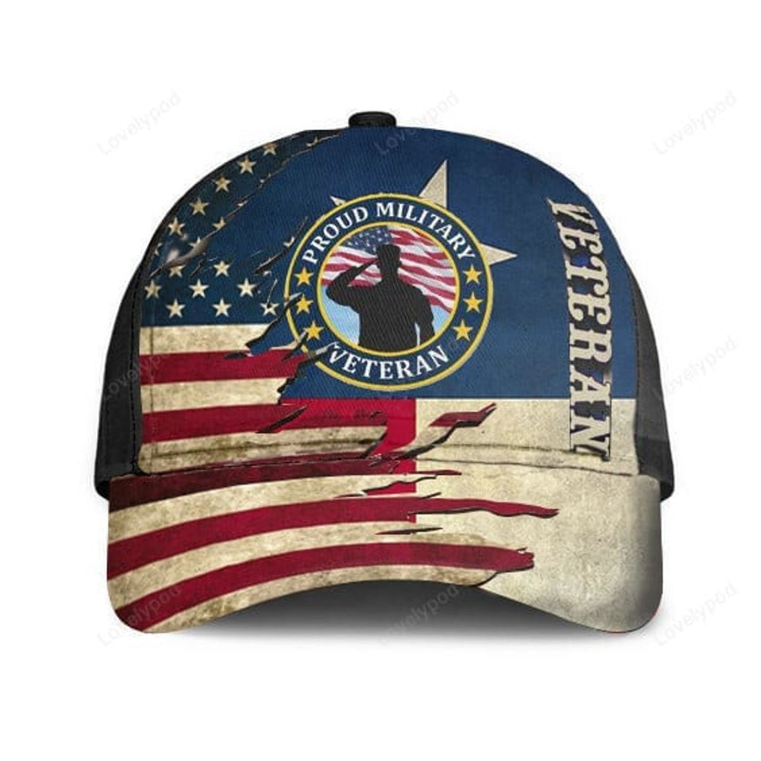 FUNSTUFFPRINT Against All Enemies Desert Storm Veteran American Flag Hat Proud US Military Hats