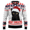 FUNSTUFFPRINT Meowy Christmas Ugly Christmas Sweater Ugly Sweater