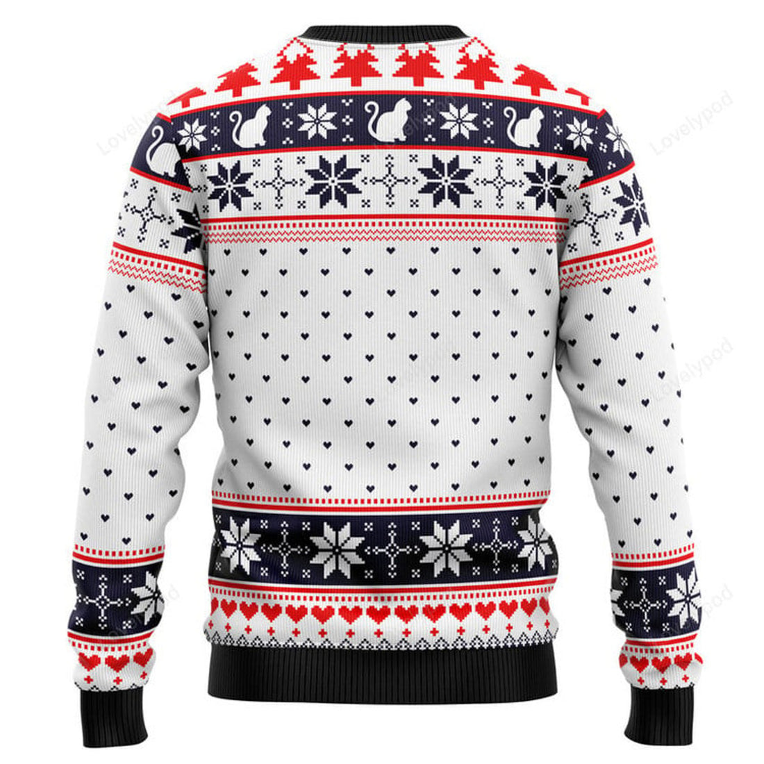 FUNSTUFFPRINT Meowy Christmas Ugly Christmas Sweater Ugly Sweater