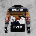 FUNSTUFFPRINT Best Cat Dad Ever Funny Ugly Christmas Sweater For Women & Men, Adult - Gift for Cat Lovers Ugly Sweater