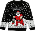 FUNSTUFFPRINT Elf Ugly Christmas Sweater Men Women Santa's Elfie Funny Holiday Xmas Sweaters Ugly Sweater
