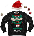 FUNSTUFFPRINT Elf Ugly Xmas Sweaters Christmas Sweater Men Women Santa's Elfie Funny Holiday Ugly Sweater