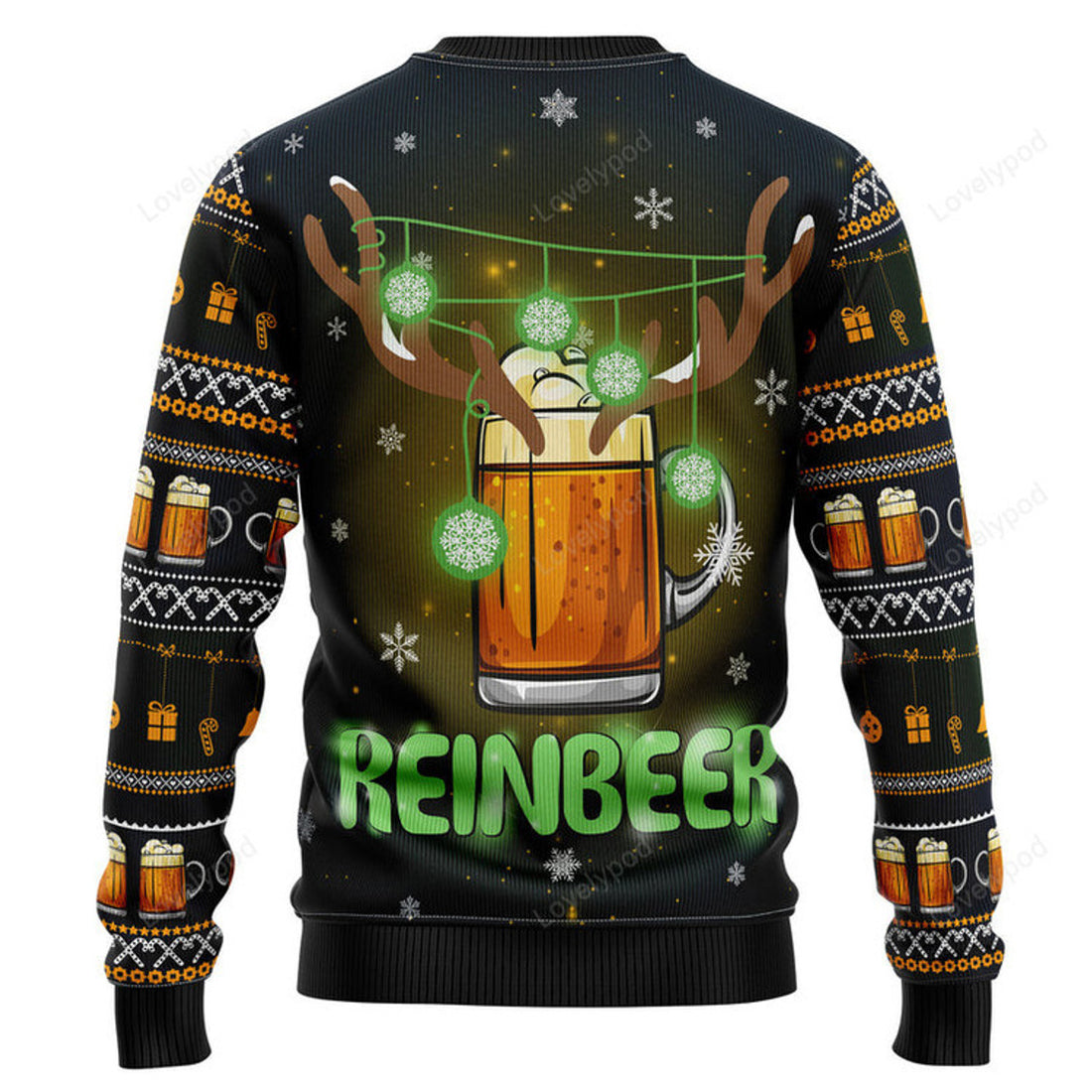 FUNSTUFFPRINT Reinbeer Awesome Ugly Christmas Sweater for men and women Ugly Sweater